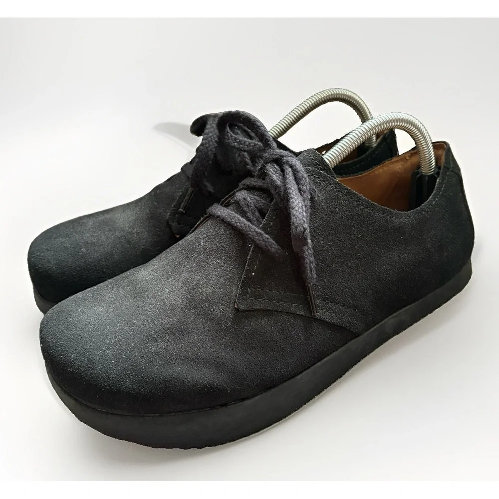Kalso Earth Shoes Faroe Lokah Black Nubic Leather Sneakers Women 8 Negative Heel